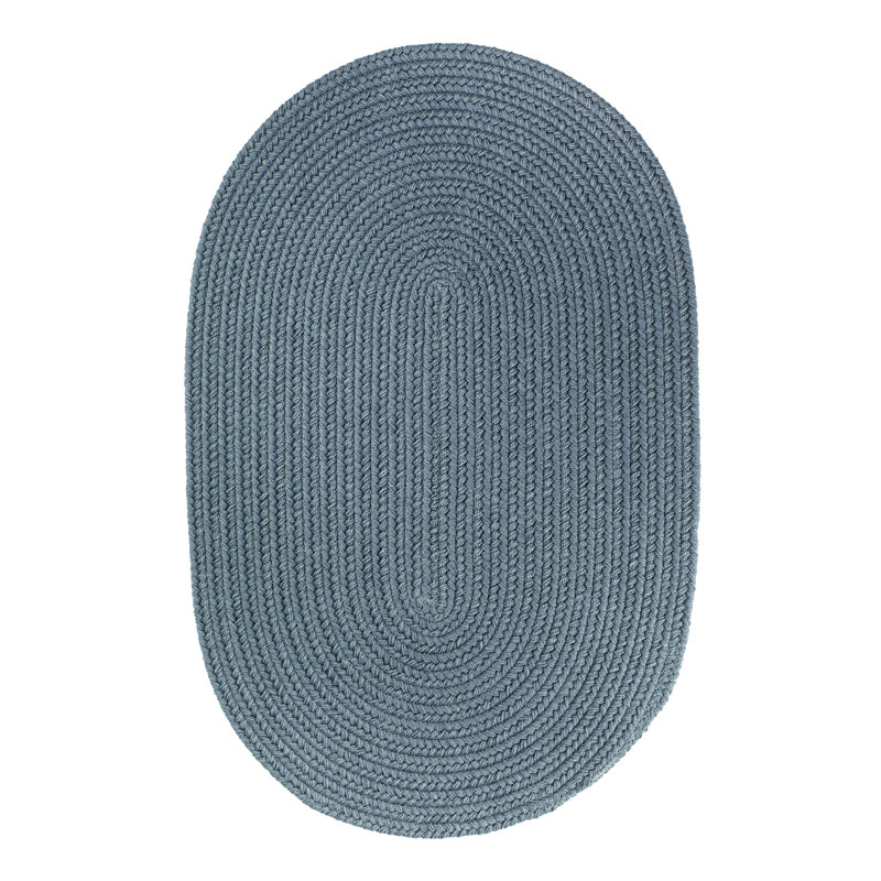 August Grove® Smyth Handmade Machine Braided Performance Ocean Blue Rug